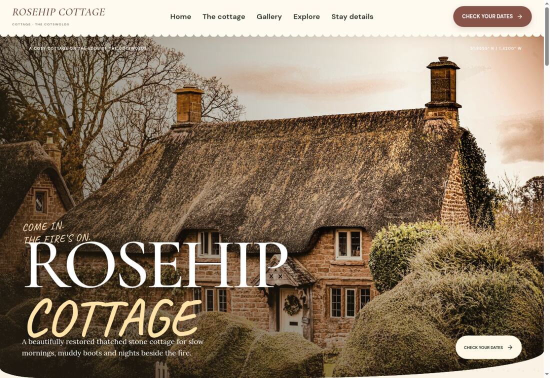 Rosehip Cottage website screenshot